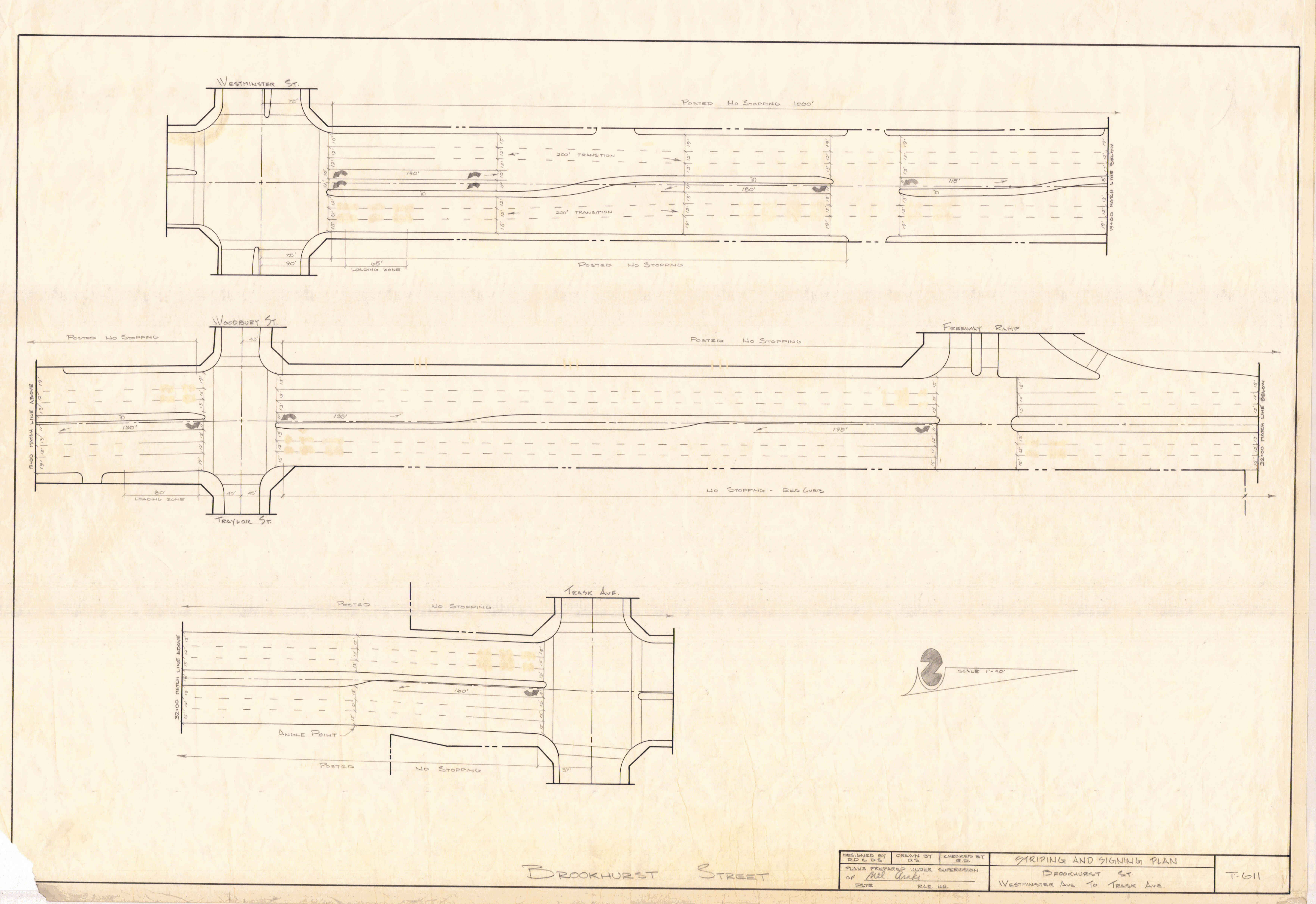 Drawing STRIPING AND SIGNING PLAN BROOKHURST ST WESTMINSTER AVE TO