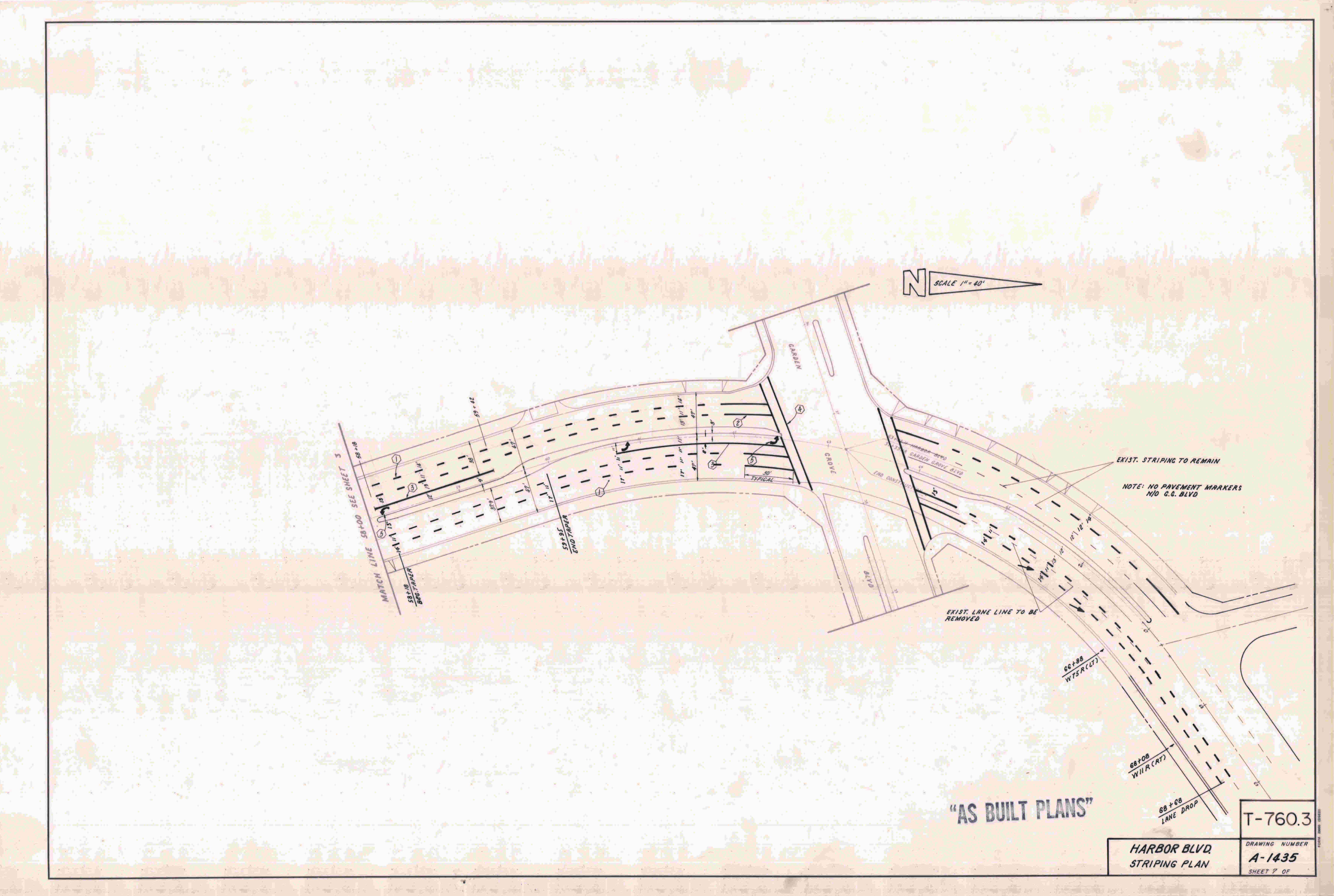 Drawing HARBOR BLVD. STRIPING PLAN