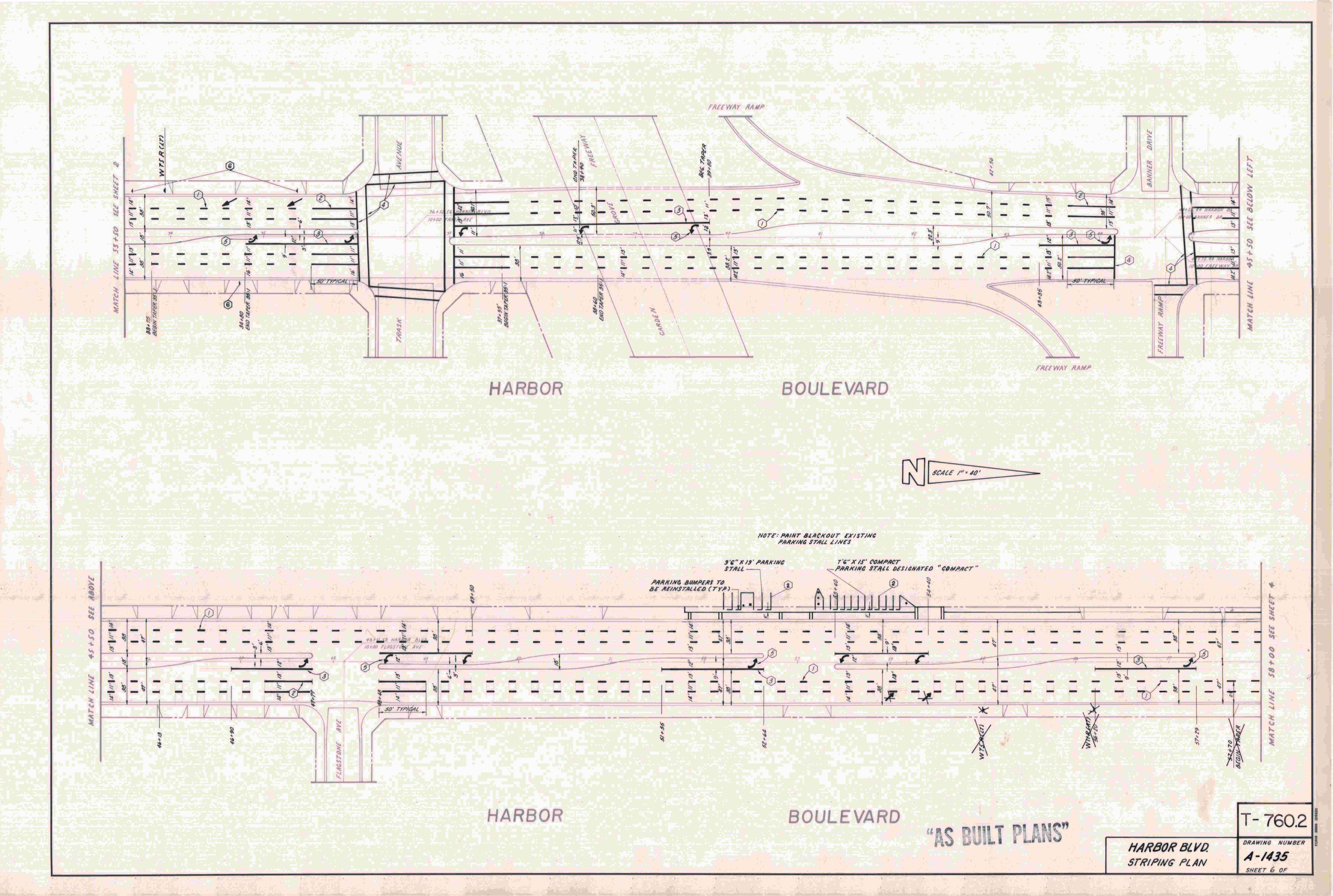 Drawing HARBOR BLVD. STRIPING PLAN